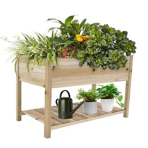 Wooden Elevated Garden Bed <b>Planter</b> <b>Box</b> with Storage Shelf for Vegetable Growing Flower/Herb/Backyard/Patio Shed & Storage - Product Image 1