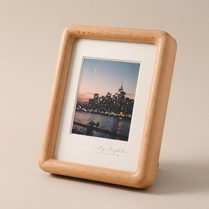 Minimalist Wooden Photo <b>Frame</b>, Natural Wood Desk Decor (12x9 cm) - Product Image 1