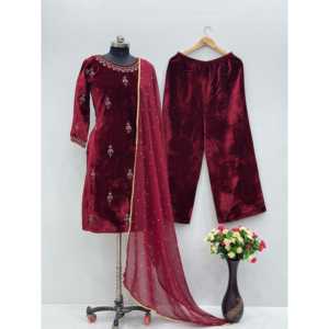 ชุดราตรีออกแบบชุดแฟนซีปาร์ตี้สวมด้านบนพร้อมกางเกงและ dupatta - Product Image 5