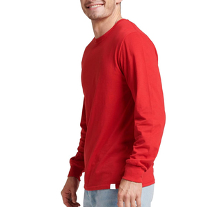 Suéter Rojo de Manga Larga con Cuello Redondo para Hombre, 100% Algodón, Corte Regular, Informal, Tejido de Punto, Color Sólido, Transpirable, Ecológico, Ropa de Invierno - Product Image 2