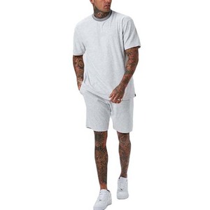 Custom Private logo Casual Sports Two Piece Set High Quality Soft 100% Cotton T-shirt and Shorts Set for Men - Product Image 5