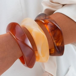 Resin <b>Bracelet</b> With Semi-Transparent Multicolor Design RESIN <b>Bangle</b> <b>Bracelet</b> for Anniversary - Product Image 3