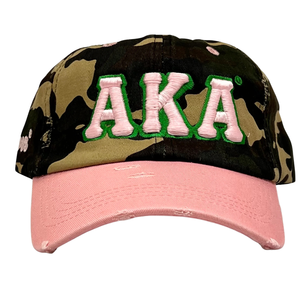 AKA <b>Camo</b> Pink Hat Pink Brim Embroidered Letter Camouflage Baseball <b>Cap</b> Adjustable Cotton Headwear Casual Fashion Streetwear Hat - Product Image 1