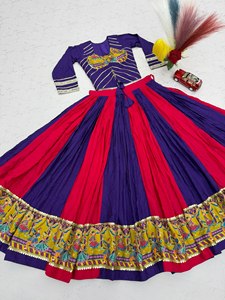 Women Traditional <b>Lehenga</b> Choli Set Purple <b>Red</b> Floor-Length Embroidered Ethnic Outfit <b>Wedding</b> Navratri India Pakistan Style Rion - Product Image 6