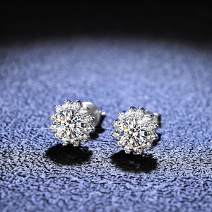 Pendientes de Diamantes de Moissanita de Plata de Ley 925 Más Vendidos para Mujeres y Hombres, Uso Diario, Regalo de Boda y Joyería al por Menor - Product Image 3