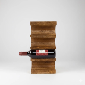 Estante para botellas de vino de madera, estilo rústico, de madera maciza, reutilizable, de forma rectangular, para fiestas. - Product Image 1
