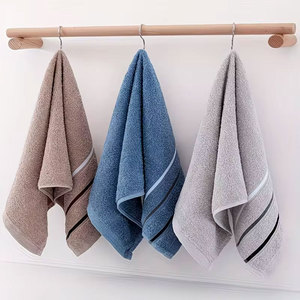 3 serviettes en coton marron, bleu, gris, séchage rapide, douces et absorbantes, pour le sport - Product Image 1