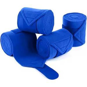 EQUILUX HANDCRAFT BOUTIQUE Bandages de protection pour chevaux en polaire de nylon bleu, doux et durables, pour l'équitation - Product Image 1