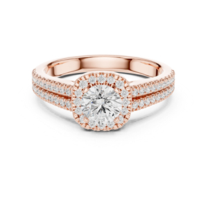 Bague solitaire en or blanc 14 carats avec diamant de laboratoire rond pour le bureau |   Nouveau diamant cultivé - Product Image 2