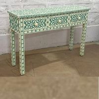 Table console moderne en os incrusté fait main, design élégant avec rangement, mobilier de salon écologique pour une décoration intérieure haut de gamme