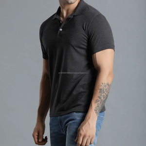 Camiseta Polo Casual para Hombre, de Alta Calidad, Transpirable, de Algodón Orgánico, con Cuello Redondo, Venta al por Mayor - Product Image 3