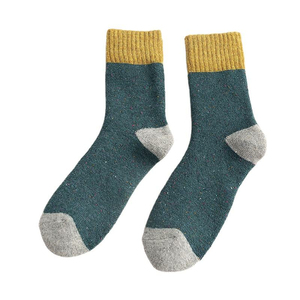 Unisex Premium Thick <b>Wool</b> Crew <b>Socks</b> Green Speckled Knitted Breathable Eco-Friendly Winter Mid Calf <b>Socks</b> OEM - Product Image 6