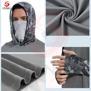 Sudadera con Capucha de Manga Larga para Hombre, Camuflaje Gris, UPF 50, Protección Anti-UV, para Pesca, con Logotipo Frontal - Product Image 4