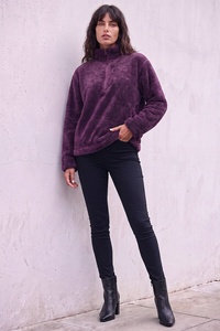 Fashion Women Sherpa <b>Jacket</b> Soft <b>Fleece</b> <b>Warm</b> Winter Quarter Zip <b>Jacket</b> Casual Oversized Outerwear Custom OEM Wholesale Supplier - Product Image 6