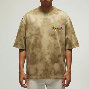 เสื้อยืดผู้ชายทรงบ็อกซี่ สตรีทแวร์ ผ้าฝ้าย 100% หนัก 180 กรัม ใส่สบายๆ สำหรับฤดูร้อน ราคาขายส่ง ปรับแต่งได้ - Product Image 5