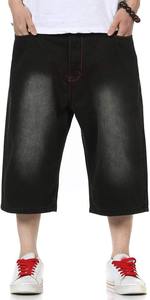 Shorts Capri en Jean Noir Tendance pour Hommes, Coupe Ample, Longueur Genou, Logo Personnalisé, Coton Épais, Lavage Vintage, Vente en Gros OEM - Product Image 2