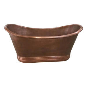 Bañera de cobre hecha a mano, bañera independiente moderna, bañera de baño de forma ovalada, bañera decorativa de cobre. - Product Image 4