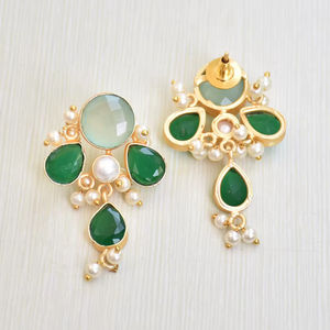 Aros de Latón Chapados en Oro al por Mayor, Joyería Auténtica con Piedras Preciosas, Chapado en Oro de Alto Pulido, Estilo Moderno, Exportación al por Mayor - Product Image 4