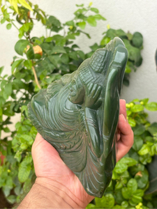 Statue de Bouddha dormant en jade naturel, 10,5 pouces |   Sculpture de Bouddha allongé sculptée à la main |   Décoration de méditation |   Fournisseur en gros - Product Image 5