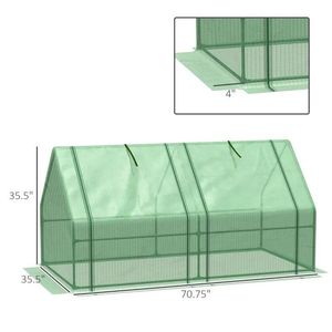 Serra da Giardino Portatile Mini per Esterni con Grandi Porte a Cerniera 6 X 3 X 3, Copertura a Tunnel in PE Verde Resistente all'Acqua e ai Raggi UV - Product Image 3