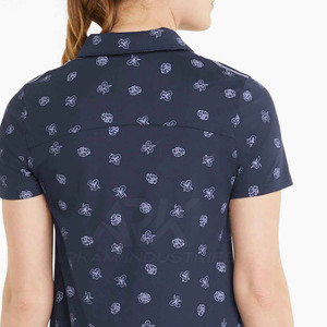 Camiseta Polo Transpirable para Mujer, Camiseta Polo con Logotipo Personalizado Estampado, Camiseta Polo Elegante para Mujer, Camiseta Polo Ajustada para Mujer - Product Image 3