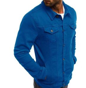 <b>Custom</b> <b>Denim</b> <b>Jacket</b> Wholesale Men Jeans <b>Jacket</b> 100% Cotton <b>Denim</b> Jean <b>Jackets</b> Solid Color Dye Long Sleeve Jeans - Product Image 1