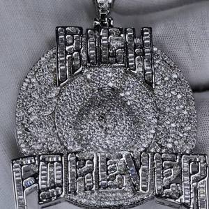 Luxury Iced Out Custom <b>Name</b> Pendant Fully Covered with VVS Moissanite Hip Hop 18K Gold Plated Sterling Silver Unisex Jewelry - Product Image 1