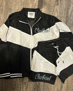 ชุดเซ็ตเสื้อแจ็คเก็ตกันลมและกางเกงขาสั้นสำหรับผู้ชาย ผ้าโพลีเอสเตอร์ 100% ทอแบบถัก ระบายอากาศได้ดี เหมาะสำหรับฤดูหนาว สินค้าขายดี ราคาสมเหตุสมผล รับผลิตตามแบบ - Product Image 2