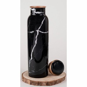 Wholesale Pure Copper Water <b>Bottle</b> Black Marble Print Leakproof Jointless Ayurvedic Water <b>Flask</b> Custom Logo Copper Water <b>Bottle</b> - Product Image 1