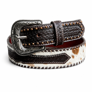 Ceinture décontractée de style western pour homme en cuir véritable avec boucle en alliage, style vintage, durable, haute résistance, mode Rodeo Ranch - Product Image 6