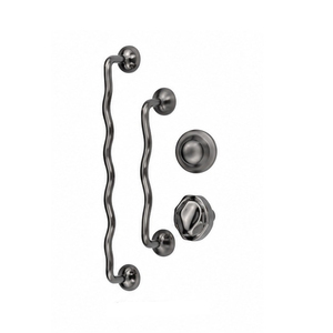 Ensemble de poignées et boutons de meuble en fer noir, forme barre, design industriel pour meubles de cuisine, finition durable - Product Image 2