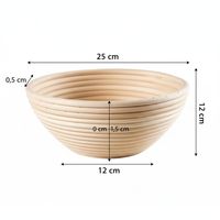 Panier de levage pour pâte à sourde en rotin naturel, banneton rond avec doublure en lin, outil de fermentation du pain fait main