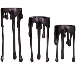 Pedestal de Cromo Oscuro con Efecto Goteo para Decoración de Salón de Vanguardia - Venta al por Mayor - Product Image 5