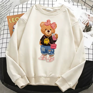 Sudadera con capucha profesional para mujer, estilo gráfico Y2K, gótica, con diseño de oso, básica, cálida, de forro polar, suave, a la moda, con cuello redondo, personalizable con logotipo. - Product Image 2