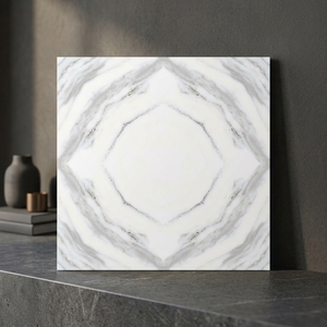 Carreaux de porcelaine polis effet marbre blanc numérique 600x600mm pour revêtements de sol et murs de luxe en design d'intérieur - Product Image 5