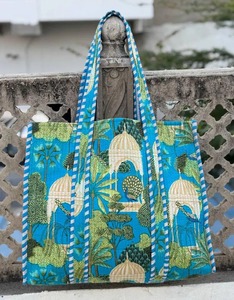 Fashionable Printed Cotton Quilted Shoulder <b>Bag</b> for Ladies Lightweight and Comfortable Carry - Product Image 6