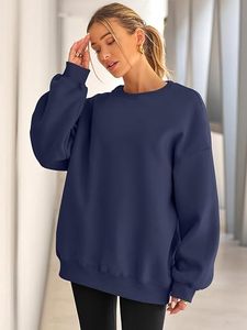 Sweat-shirt pour femme en coton 100% de qualité supérieure, logo brodé personnalisé sur le devant, respirant, doux, vêtements décontractés pour l'automne et l'hiver - Product Image 2