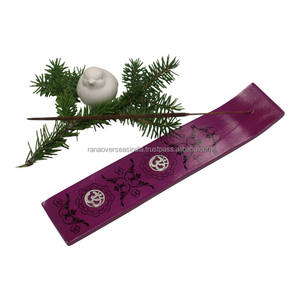 ที่วางธูปไม้สไตล์เรียบง่ายพร้อมลวดลายออมและลายดอกไม้ พร้อมที่ดักขี้เถ้า - Product Image 2