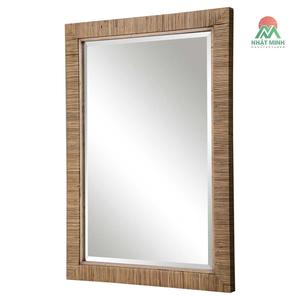กระจกทรงสี่เหลี่ยมหุ้มหวายขอบมน สามารถแขวนได้ทั้งแนวนอนและแนวตั้ง - Product Image 1