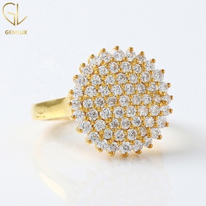 Round Cut Moissanite Diamond <b>Cocktail</b> Cluster Engagement <b>Ring</b> Luxury Moissanite <b>Ring</b> for Women Fine Jewelry - Product Image 3