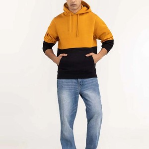 เสื้อฮู้ดผู้ชายแบบคัลเลอร์บล็อก ทรงปกติ ผ้าฝ้ายถัก สวมใส่สบาย มีกระเป๋า สไตล์ฤดูใบไม้ร่วง - Product Image 4