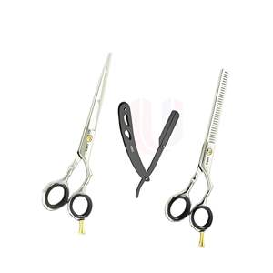 Ciseaux de coiffure professionnels UBT 6 pouces en acier inoxydable, ensemble de ciseaux à effiler à lames aiguisées 28 dents, manche moyen pour salon - Product Image 2