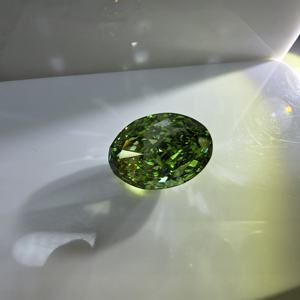 Diamante Cultivado en Laboratorio, Verde Intenso, Corte Brillante Modificado Ovalado, 10 Quilates, Certificado IGI, VS1, Diamante Suelto - Product Image 3