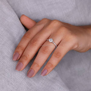 Lab Created Antique Proposal Ring for <b>Wife</b> Round Brilliant Cut Unique Diamond Engagement and Anniversary Ring for Wedding Gift - Product Image 6