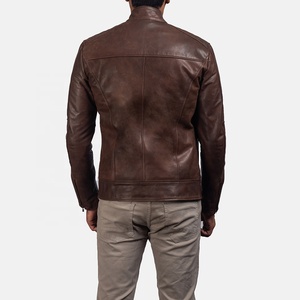 Men's <b>Slim</b> <b>Fit</b> Genuine Leather Stand Collar Hooded <b>Jacket</b> Custom Sizes S-XXXL High Quality for Autumn Winter Casual Windproof - Product Image 2