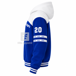 Sudadera personalizada de la hermandad Zeta Phi Beta con logo bordado en la parte delantera, color azul y blanco, manga larga, de algodón, para mujer. - Product Image 4