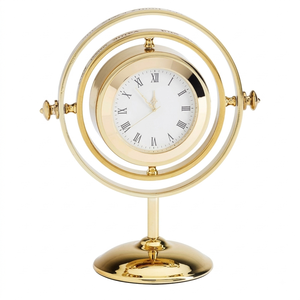 Custom Vintage Antique Metal <b>Desk</b> <b>Clock</b> Decorative Swivel Table <b>Clock</b> Silent Quartz <b>Clock</b> for Living Room Office - Product Image 3