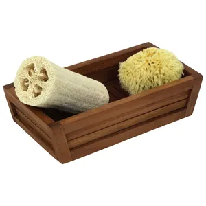 <b>Wooden</b> Rectangular Decorative Tray Handcrafted <b>Rustic</b> Style Vertical Slats Modern Design Multi-functional Multi-piece Package - Product Image 2