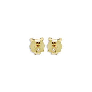 Wholesale 9k Yellow Gold Natural Square Cut <b>Blue</b> <b>Sapphire</b> 4-Prong Stud <b>Earrings</b> Memoria Jewels - Product Image 2