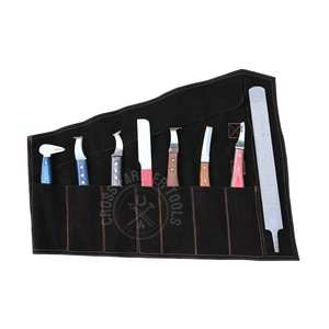 Juego de cuchillos profesionales para recorte de pezuñas con extremo de latón, hoja grande, doble filo de corte, lima de punta arcoíris negra y pulidor de doble cara - Product Image 1